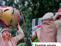 Dianggap Mirip Berhala, Seorang Ustaz Hancurkan Patung Iron Man di Tempat Wisata Bogor