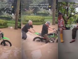 Viral Kepala IKN Basuki Hadimuljono Asyik Motoran Terjang Banjir, Endingnya Didorong