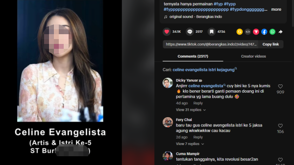 Heboh Gosip Celine Evangelista Istri ke-5 Si Kumis, Diberi Rumah oleh ET Agar Tak Tersangkut Pertamina Gate?