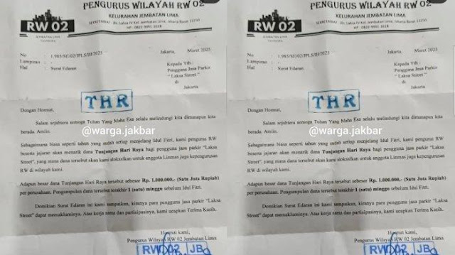 Oknum RW di Tambora Minta THR Rp1 Juta ke Pengusaha, Mengaku Bersalah dan Tarik Surat Edaran