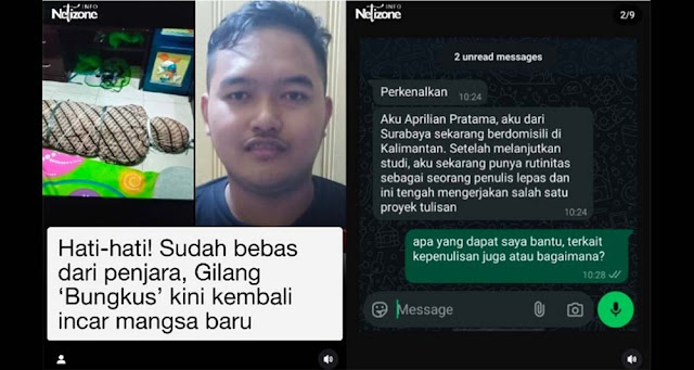 Gilang Bungkus Berulah Lagi, Beredar Chattingan Bujukan Demi Salurkan Hasrat Dalih Proyek Penulisan