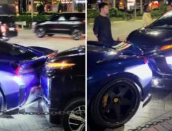 Viral Mobil Xpander Tabrak Ferrari Seharga Rp14 Miliar Lagi Terparkir di Jalan, Sopir Auto Nangis