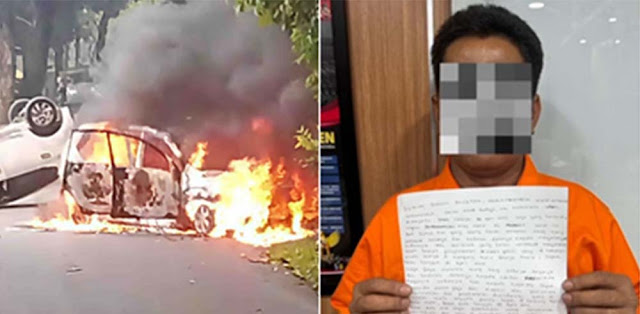 Pembakar Mobil Polisi di Depok Sampaikan Permohonan Maaf