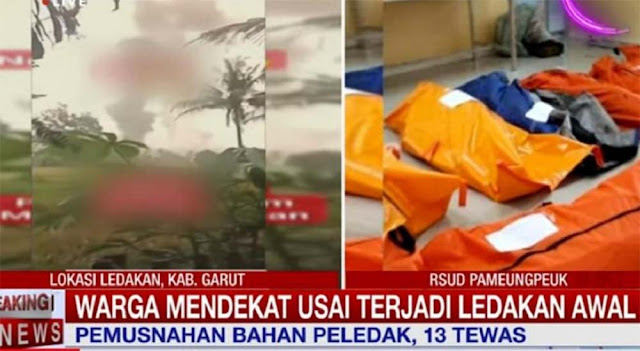 Kondisi 13 Jenazah Korban Ledakan Amunisi di Garut, Beberapa di Antaranya Tak Utuh