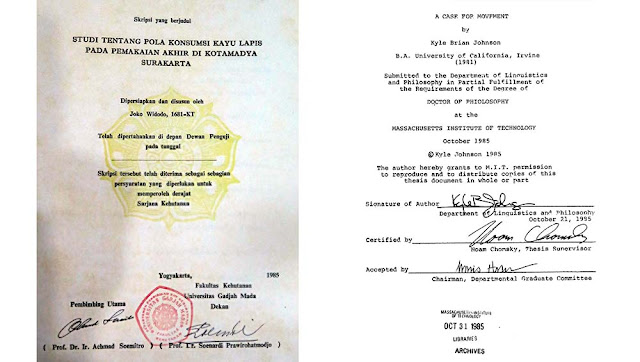 Font di Skripsi Jokowi Dibandingkan, Lembar Pengesahan Kampus Terbaik di Dunia Gunakan Mesin Ketik