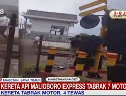 KA Malioboro Tabrak 7 Kendaraan di Magetan, 4 Orang Tewas dan 3 Luka