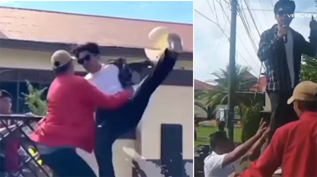 Nyaris Ribut! Oknum Polisi di Palopo Dorong Orator saat Demo hingga Nyaris Jatuh Terbentur Pagar, Netizen: Bisa Cedera Fatal