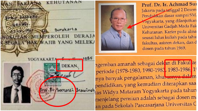 Prof Sumitro Menjabat Dekan pada 1985, tapi Kok yang Tandatangan Ijazah Jokowi Prof Soenardi?