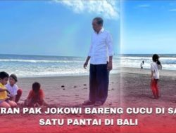 Waduh! Foto Jokowi Main Bareng Cucu di Pantai Diduga Editan, Publik Soroti Kejanggalan Ini