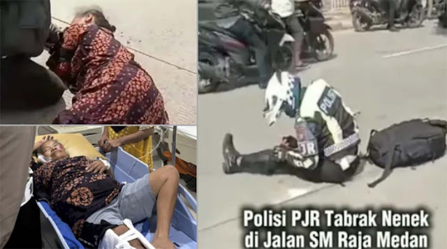 Diduga Ugal-ugalan, Polisi PJR Polda Sumut Tabrak Nenek-nenek di Medan