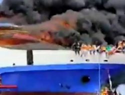 KM Barcelona Terbakar di Perairan Pulau Talise, Penumpang Lompat ke Laut, 4 Tewas!