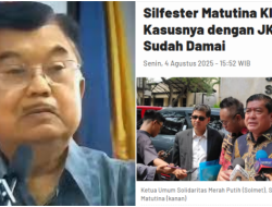 Bantah Pengakuan Silfester, JK Tegaskan Tak Pernah Bertemu dan Berdamai dengan Relawan Jokowi Itu