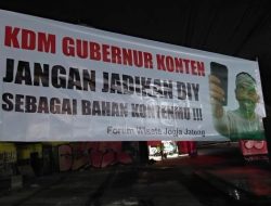 Kedatangan KDM di Jogja Disambut Spanduk Penolakan Gubernur Konten Jangan Jadikan DIY Bahan Pencitraan