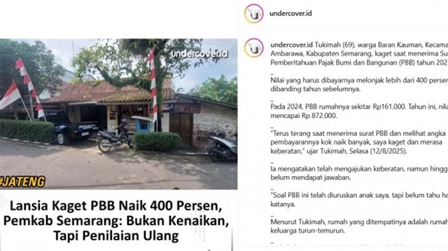 Viral PBB Lansia Naik 400 Persen di Ambarawa, Kaget Setengah Mati Lihat Tagihan Tembus Rp 872 Ribu