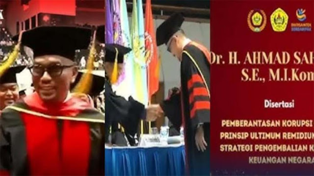 Dulu Viral Ijazah Nilai 6, Ahmad Sahroni Kini Pamer Wisuda S3, Publik Soroti Judul Disertasinya