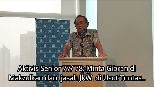 Indro Tjahyono: Gibran Harusnya Sudah Dimakzulkan, Ijazah SD dan Usia di Bawah 40 Tak Penuhi Syarat Konstitusi