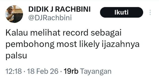 Prof Didik Rachbini Sindir Ijazah Palsu: Rekam Jejak Pembohong Jadi Sorotan Publik